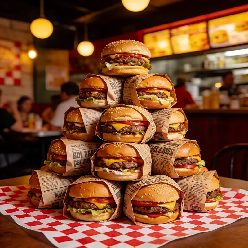 กระดาษแฮมเบอร์เกอร์ 38*28 ซม