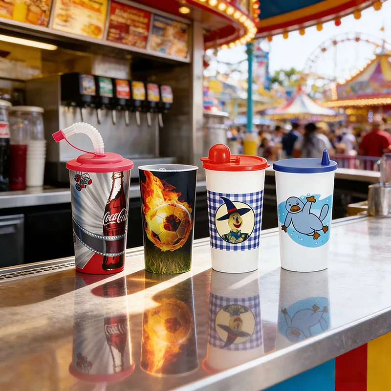 ถ้วยพลาสติกพิมพ์ลายขนาด 500 มล