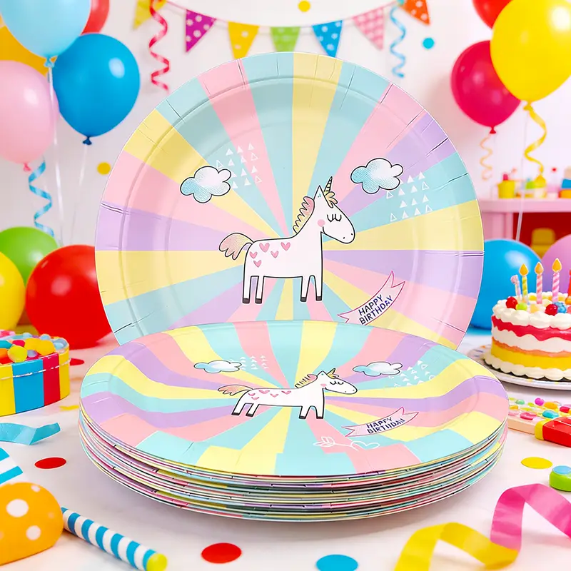 จานกระดาษกลม 7 นิ้ว แบบใช้แล้วทิ้ง