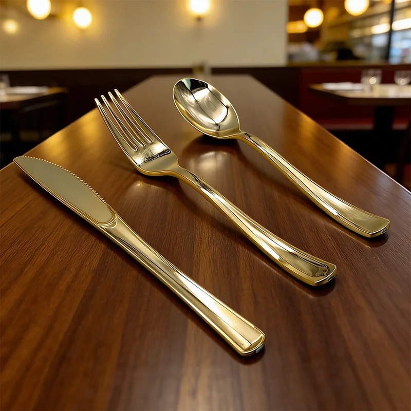 คลาสสิก ปาร์ตี้ มีด ส้อม ช้อน ช้อนส้อมพลาสติก