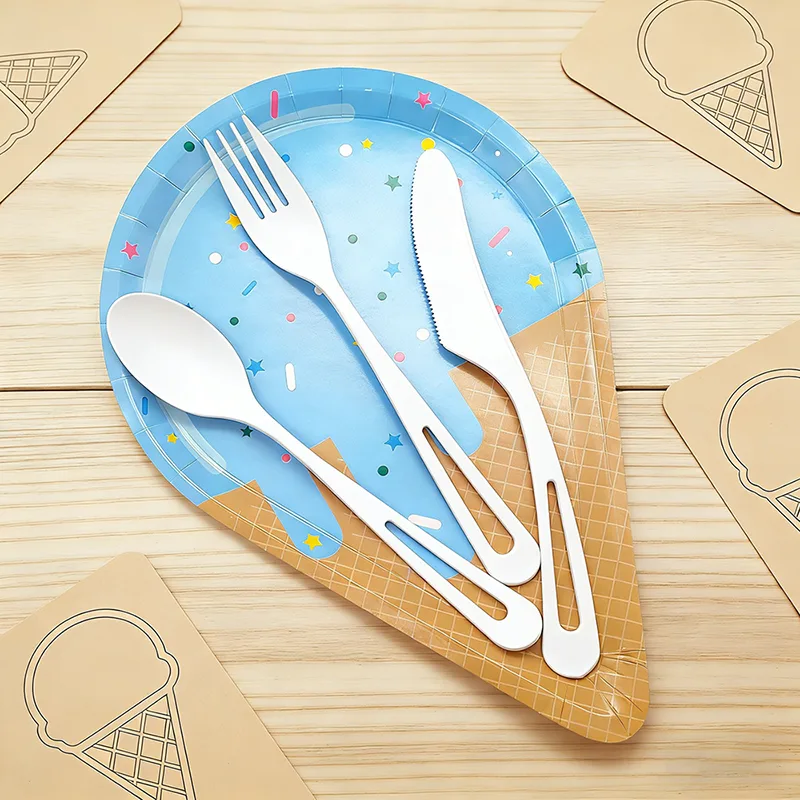 ช้อนส้อมพลาสติกรูปทรงหยดเป็นมิตรกับสิ่งแวดล้อม