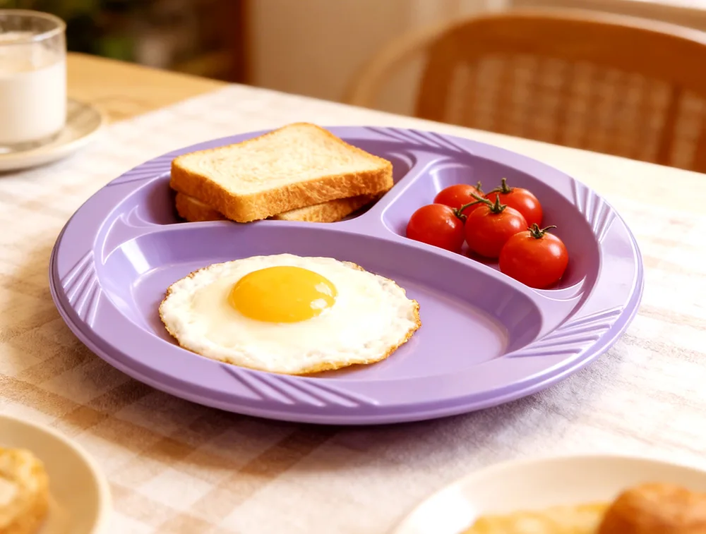 10inch 3-compartment Disposable Round Plastic Plate