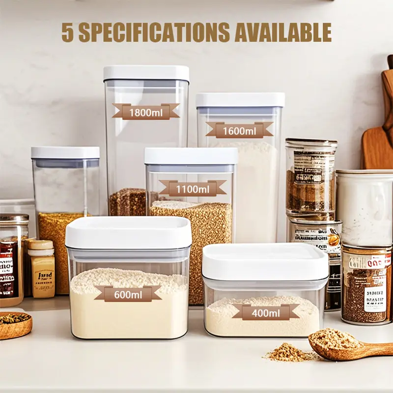 Plastic Storage Jar with Wooden Lid