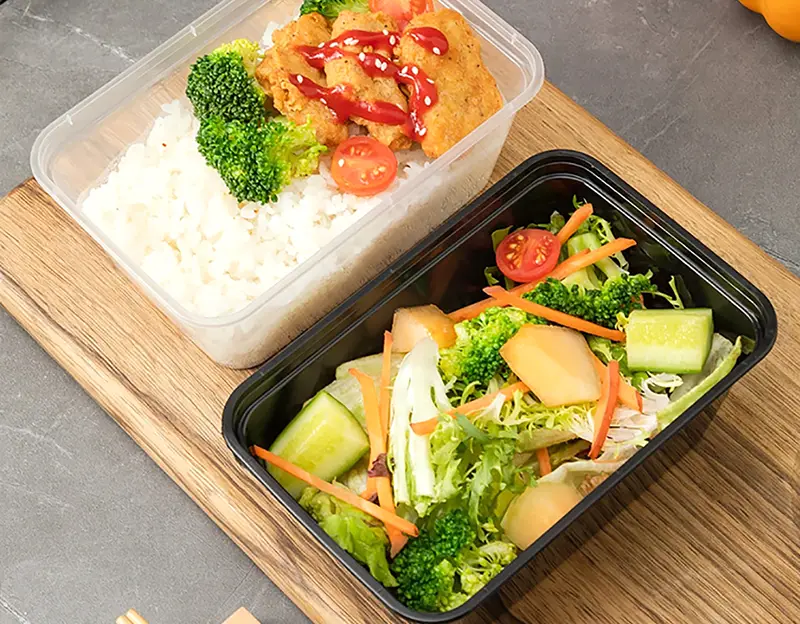 750ml Clear Rectangular Plastic Food Container